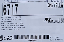 Alpha Wire 6717 #14awg 41x30T EcoWire mPPE Hook Up Wire 600V Green/Yellow /25ft