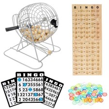 WE Games Retro Bingo Game Set with Metal Rotary 13.75 x 5.38 inches, Silver