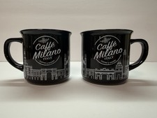 Borgo de' Medici Caffè Milano Italy Set 2 Tazzine Caffè Nero Nuove