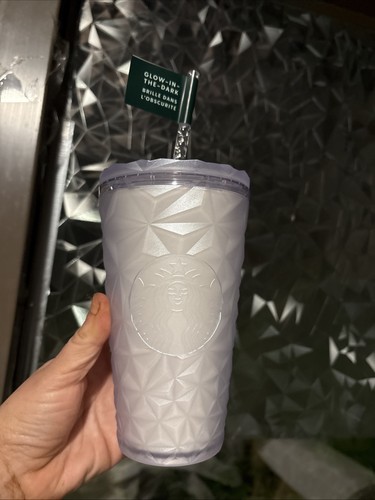 2025 Starbucks Halloween Herbst White Prism Glow In The Dark Grande Tumbler Neu - Bild 1 von 7