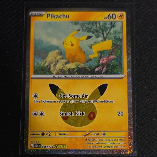 Pikachu 046/128 Pokemon 30th Celebration Pikachu Rare Holo NM (24/30)