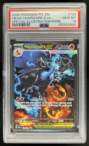 2025 Pokemon PFL Mega Charizard X ex Special Illustration Rare #125/094 PSA 10
