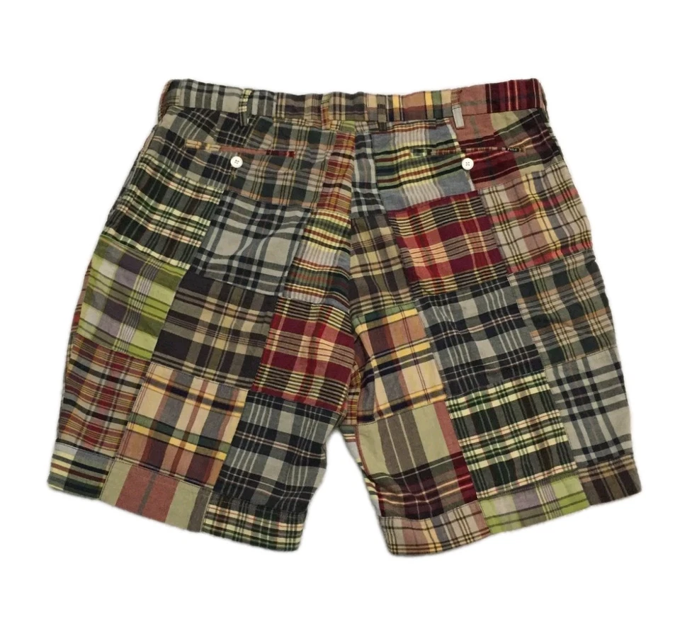 Pantalones Cortos Polo Ralph Lauren Prospect Para Hombre Talla 36 Multicolor Madras Patchwork Foto 2 de 4