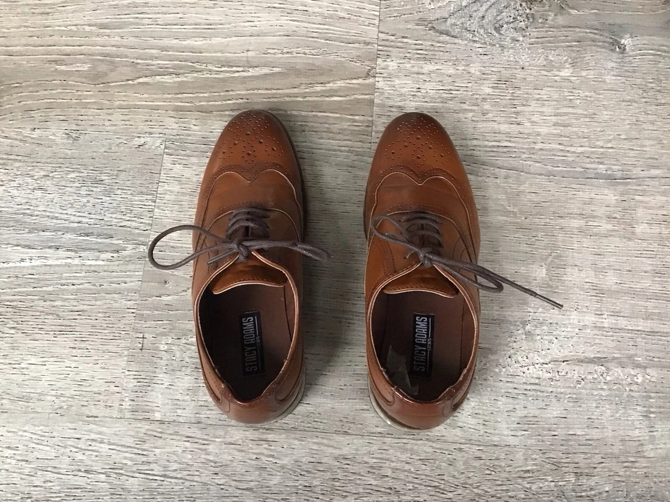 Zapatos Oxford Stacy Adams Est.1875 Niños Talla 1M Cuero Marrón Punta de Ala Elegante Foto 4 de 4