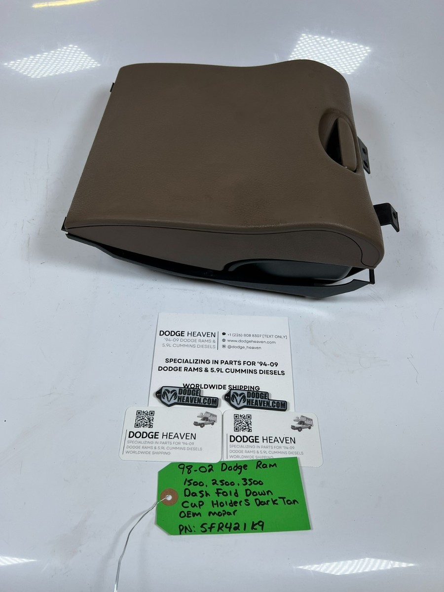 OEM 1998-2002 Dodge Ram 1500-3500 Dash Fold Down Cup Holder Dark