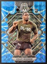 2023 Panini Mosaic Colby Wooden #303 Reactive Blue Mosaic Parallel RC Packers