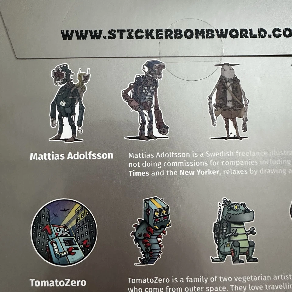 12 ROBOTS Large Vinyl STICKERS Scratch and Splash Proof by Laurence King  NEW - Image 3 of 4