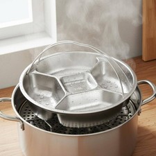 Divided Steamer Plate Long-Lasting Construction Round Portion Control Plate