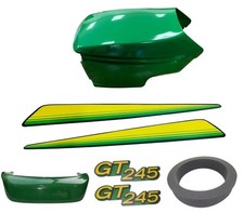 New Upper & Lower Hood/Bumper/Foam Isolator/LH&RH Stickers Fits John Deere GT245