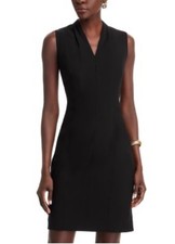 T. Tahari Women's Black Tonya Dress Sz 10 Sleeveless V-Neck Sheath Party Career