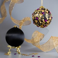 Christmas Beaded Sequin Satin Ornament Push Pin Kit for adults DIY Quam