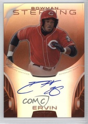 2013 Bowman Sterling Prospect Orange Refractor 33/75 Phil Ervin Auto 4l3