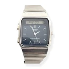 Vtg Seiko H357-500H LCD Silver Tone James Bond Mens Watch Running New Battery