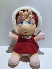 Vintage 1987 Baby Miss Piggy Muppet Babies Christmas Plush 10