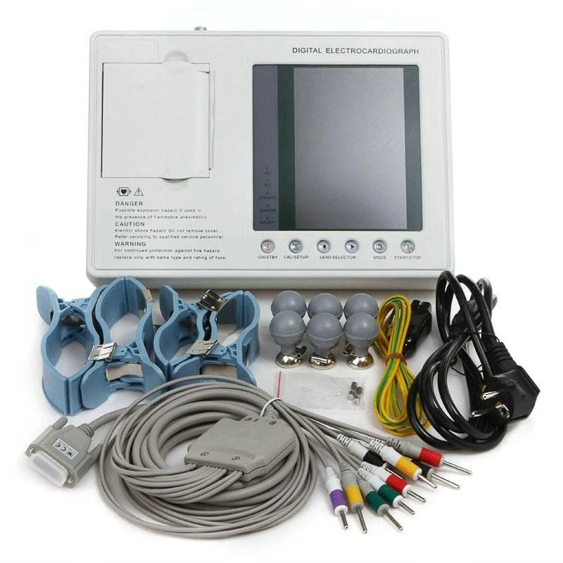 Electrocardiógrafo digital de 7" LCD 3 canales 12 cables ECG máquina ECG EKG-903A3 CE Foto 2 de 4