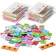 Set of 6 Classroom Magnetic Letter Tiles for Phonics and Spelling, Bulk Lette...
