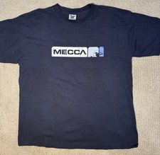 Vintage Mecca T-Shirt Mens XXL Logo Sleeve Hit Blue Made in USA Hip Hop Street
