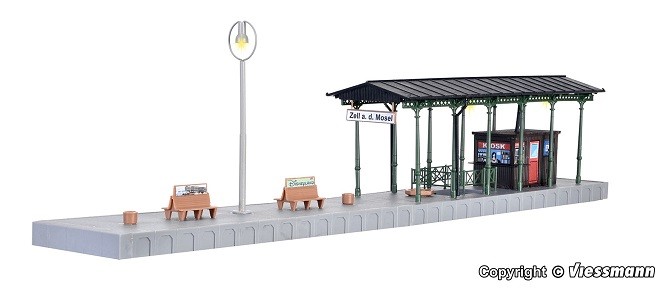 Kibri 39564 - H0 Platform Zell An Der Mosel With LED Lighting, Functional Kit