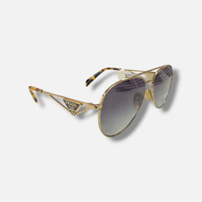 Prada PR 73ZS Women's Gold Aviator Sunglasses 58-14-140