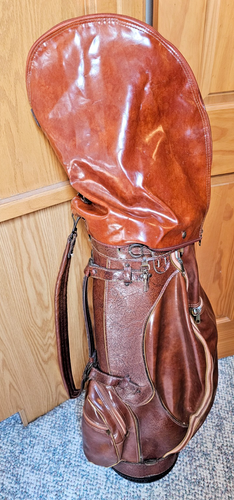 VTG Wilson Staff Model G Leather Golf Staff Bag w/ Rain Hood 6-Way 10" Diameter - Picture 1 of 15