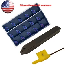 65° 1/2" Shank SDNCN Lathe Turning Holder + 21PCS DCMT070204 Carbide Inserts