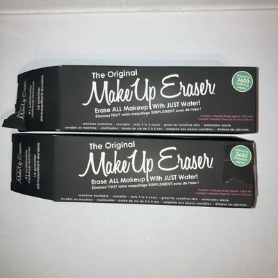 2 MakeUp Eraser Cloth The Original Erase Makeup W/Just Water Size 9.5''x 6'' Black
