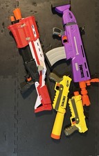NERF Fortnite AR-L Dart Blaster Lot of 4, Purple Yellow/Black 2019