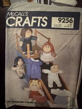 McCall's 9256 Vintage Original Doll Wardrobe Clothes Sewing Pattern