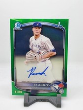 2025 Bowman Chrome RJ SCHRECK Prospect 1st Autograph GREEN REFRACTOR AUTO 81/99
