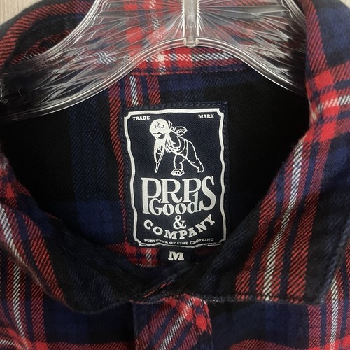 PRPs Flannel Shirt Mens Medium Button Up Flap Pockets Bruised Never Broken Rad - Picture 6 of 14