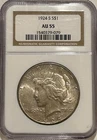 1924 S Peace Silver Dollar NGC AU55 Tough Date Peace