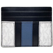 Michael Kors Card Holder HUDSON MK Tall Case PVC Leather White Black
