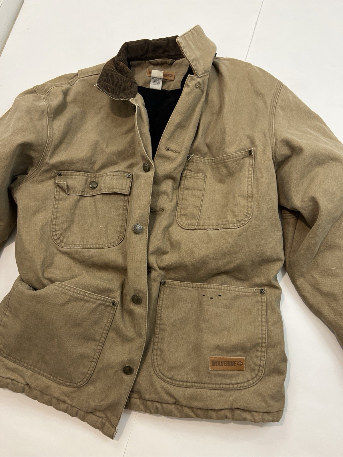 Wolverine Jacket Men M Brown Button Up Workwear C… - image 1