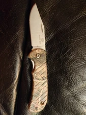 Mossy Oak 6" Folding Pocket Clip Silver Blade Knife Shadow Grass Camo Pattern 