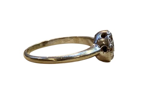 Anillo de oro blanco macizo de 14k y diamantes genuinos 1,93 gramos tamaño 5,5 - Imagen 6 de 10