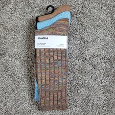 Sonoma Goods For Life The Everyday Crew Socks 3 Pairs Fits Sock Sizes 8-13 Multi