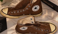 Converse Chuck Taylor All Star High Top Canvas Sneakers Brown/White US 9