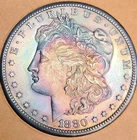 1880-S Morgan $1 ⭐ Prooflike Mirrors 🌈 Monster Rainbow • Absolute Stunner