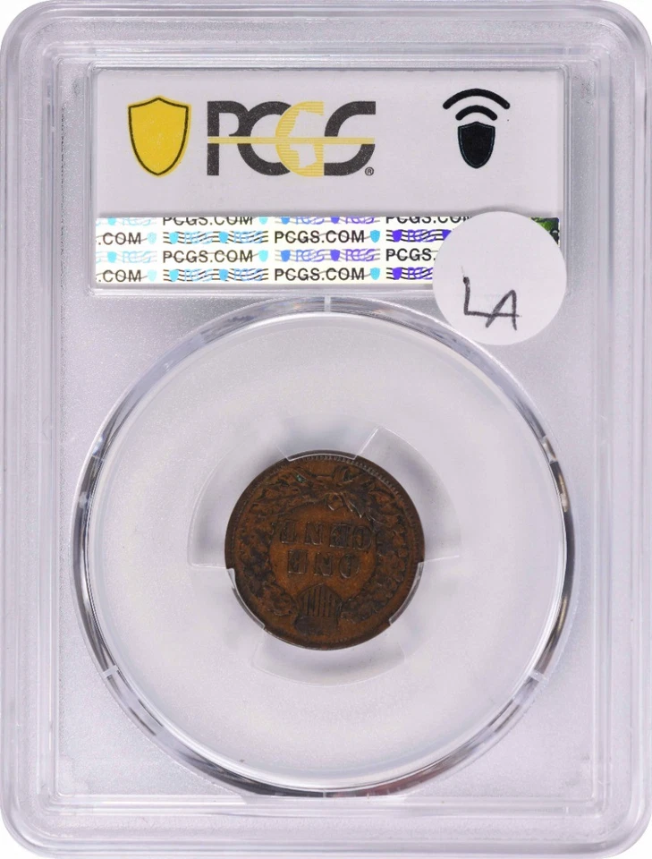 1897 Indian Cent 1 in Throat S-1 MPD FS-401 VF25 PCGS - Image 2 of 2