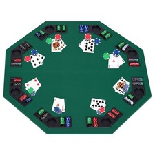 Premium Foldable Poker Table Top - 1.2m/48 Inches - 8 Players - Blackjack Chip T