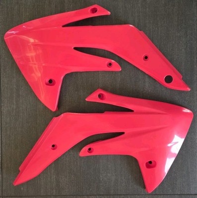 NEW SHOP SPOILED RACETECH HONDA CRF150 RED RADIATOR SCOOPS 2007-2022 MODELS