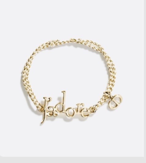 Christian Dior J'Adore CD logo gold metal bracelet New In Pouch