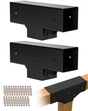VEVOR 4x4 Inch Pergola Bracket Kit Inner 3.5x3.5 3-Way Woodworks DIY Post 2 pcs