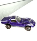 Hot Wheels Redline 1968 Custom Corvette US Purple w Brown Interior Original Car