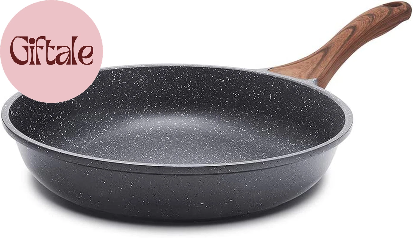Nonstick Frying Pan Skillet, Swiss Granite Coating Omelette Pan, Healthy Stone C