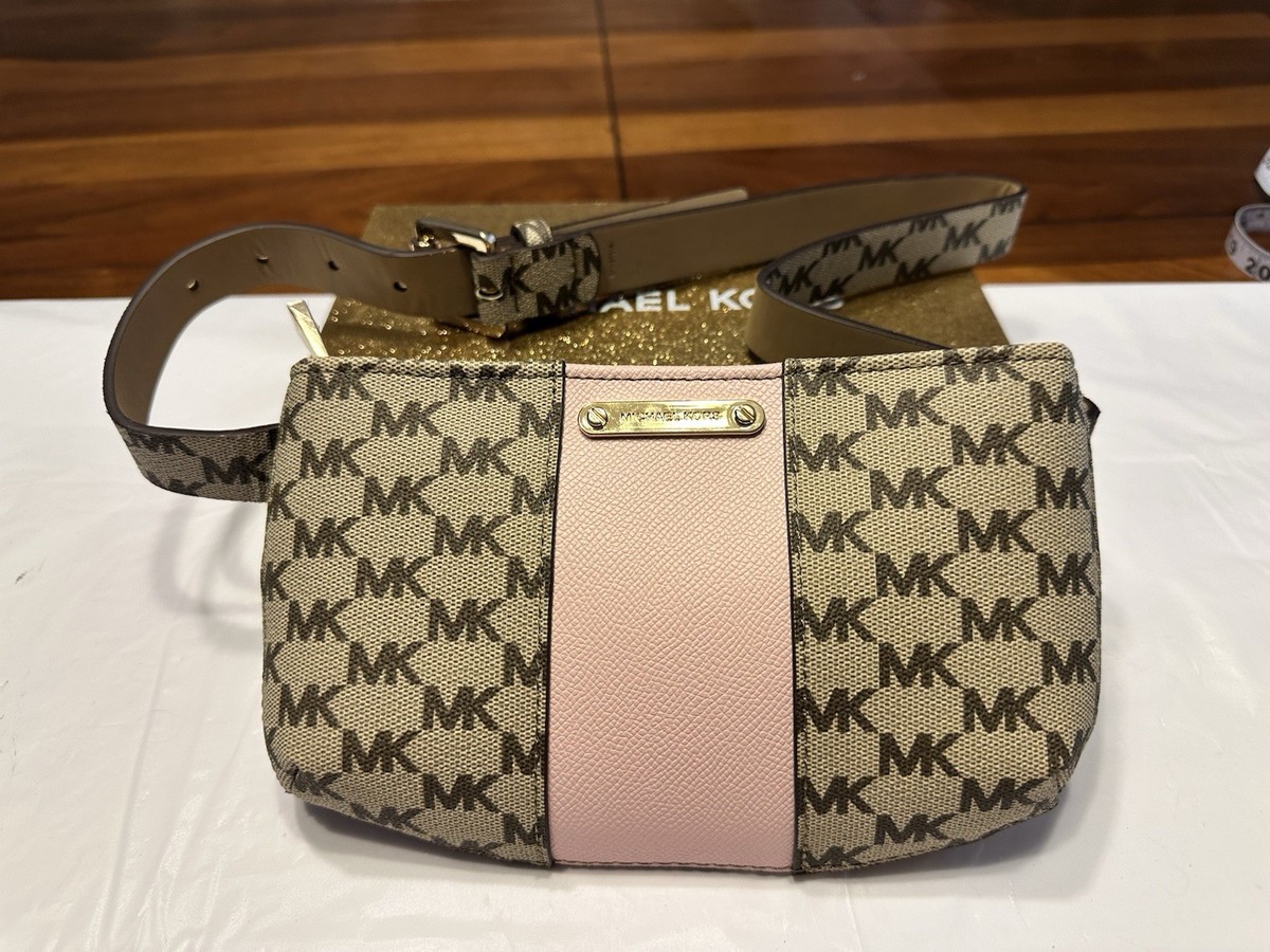 MICHAEL KORS ファニーパック （ボディバッグ） Michael Kors Signature MK Logo Belt Bag NWB Fanny Pack Brown/Tan