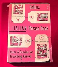 Vintage Italian Phrase Book Collins For Travellers Abroad HC
