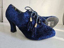 JOE BROWNS DESIGNER UK 8 EU 42 WOMENS JACQUARD VELVET COURT MID HEELS SHOES WIDE
