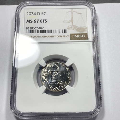 2024-D 5c Jefferson Nickel NGC MS67 6FS Low population Item 9600