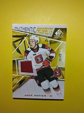 2021-22 UD SP Game Used CHL GOLD Patch 19/49 Jack Matier #52 Ottawa 67's